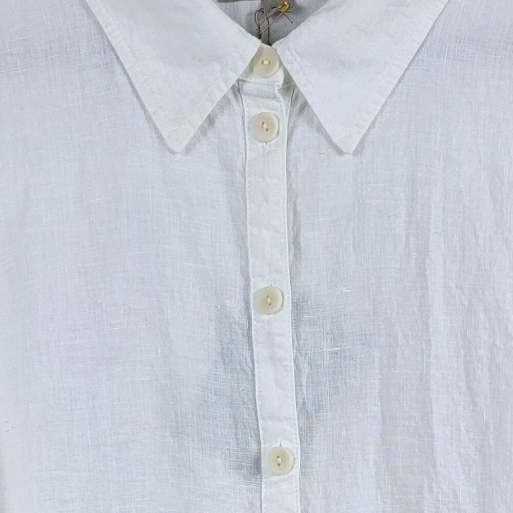 Flax Women's White Linen Button Down Shirt - Size 24-26 - Picture 5 of 9